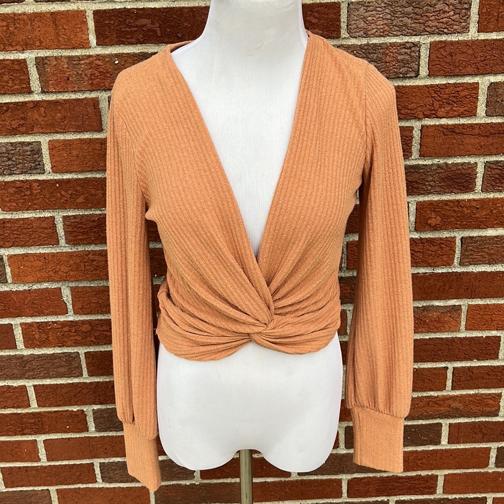 Orange Twist Long Sleeve Top